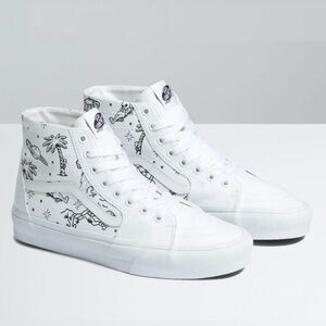 Vans Sk8-Hi Tapered Unidentified U-Paint White Skate Shoes Women 8.5 US